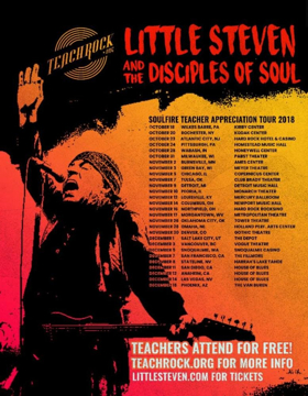 Little Steven Announces The Soulfire Teacher Appreciation Tour 2018