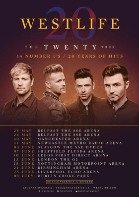 Westlife To Embark On 'The Twenty Tour' In 2019