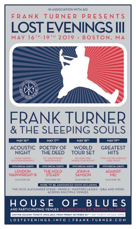 Frank Turner Brings His Award-Winning Lost Evenings Festival To Boston's House Of Blues This May