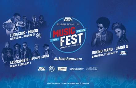 The Bud Light Music Festival Brings Bruno Mars, Cardi B, Aerosmith, Ludacris, Migos, Lil Yachty, Lil Baby And More To Atlanta And NFL Fans