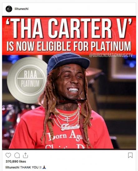 Lil Wayne's "Tha Carter V" Is Eligible For Platinum Certification!