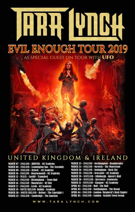 Tara Lynch Announce 'Evil Enough Tour 2019' As Special Guest With UFO On Their 50th Anniversary Last Orders Tour