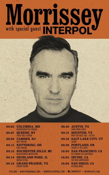 Morrissey Enlists Interpol For Coast To Coast US Fall Tour
