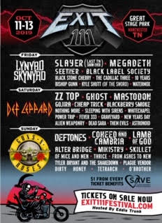 Exit 111 Festival Debuts With Line-Up Led By Guns N' Roses, Def Leppard, Lynyrd Skynyrd, Slayer, ZZ Top, Deftones, Ghost &  Megadeth
