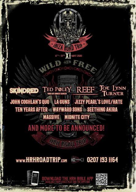 Hard Rock Hell Announce HRH Road Trip XI - Ibiza 2020 - Line Up: Skindred, Ted Poley, Reef, Joe Lynn Turner And More