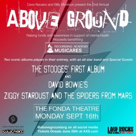 Dave Navarro & Billy Morrison To Join Forces With Their Musician Friends For The Second Annual "Above Ground" Concert