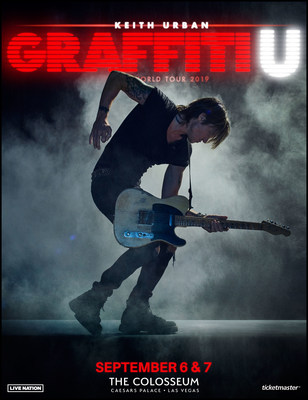 The Colosseum At Caesars Palace To Celebrate Grand Reopening With Back-to-back Evenings With Keith Urban Sept. 6 & 7, 2019