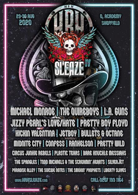 HRH Sleaze IV - The Sleaziest Fest On The Planet Announced For August 2020 - L.A. Guns, Michael Monroe, The Quireboys, Etc.