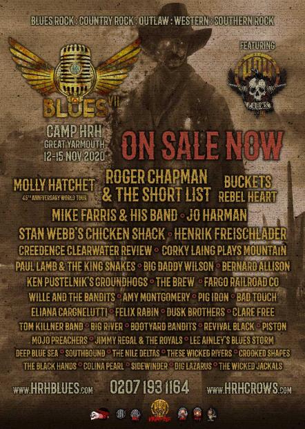 HRH Blues 7 Festival Ft. HRH Crows 3 Full Line Up Announced: Roger Chapman & The Short List, Molly Hatchet, Jo Harman