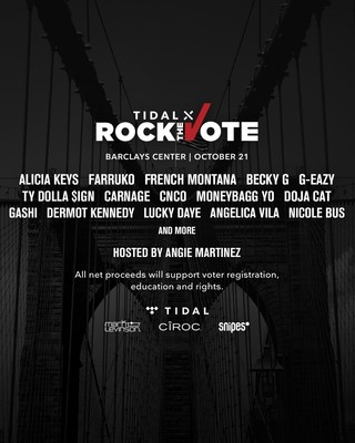 Alicia Keys, Farruko, French Montana, Becky G, G-Eazy And Many More To Perform At Tidal X Rock The Vote Benefit Concert 10/21