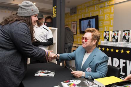 Elton John Surprises Fans At The Opening Of His Official #EltonFarewellTour Toronto Pop Up!