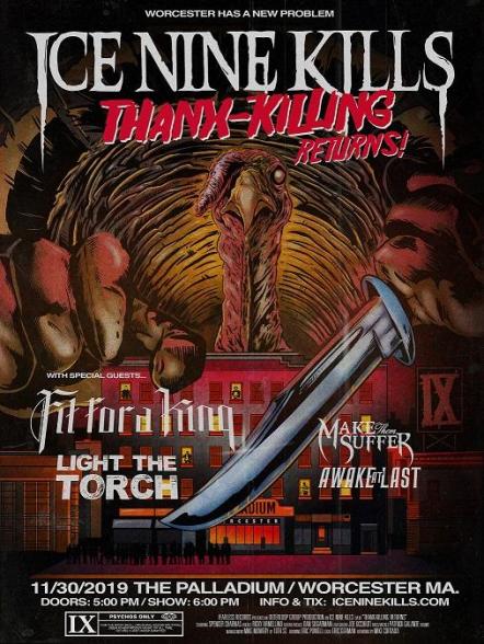 Ice Nine Kills To Record Special "Thanx-Killing" Hometown Show At The Palladium (Worcester, MA) On 11/30