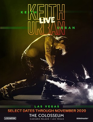 Keith Urban Live - Las Vegas Adds Four New Dates At The Colosseum At Caesars Palace
