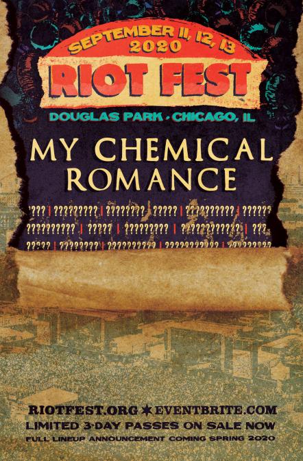 My Chemical Romance To Headline Riot Fest 2020