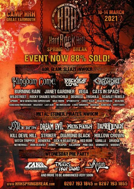 Hard Rock Hell Spring Break Announces First 50 Bands - Kingdom Come, Dream Evil, Crashdiet, Tank, Tygers Of Pan Tang, Vardis