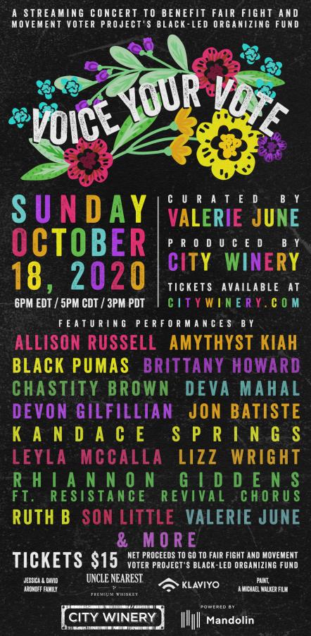 Black Artists Lead Call For Voter Mobilization At "Voice Your Vote" Virtual Concert On October 18