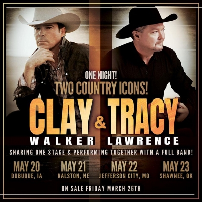 Clay Walker & Tracy Lawrence Set For Run Of Four Midwest Shows May 20th - 23rd