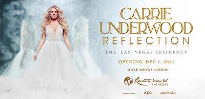 Carrie Underwood Adds Six Show Dates To Reflection: The Las Vegas Residency Opening December 1 At The Theatre At Resorts World Las Vegas