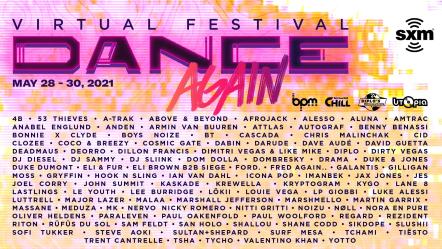 SiriusXM Presents "Dance Again Festival": Exclusive At-Home DJ Sets From Armin Van Buuren, David Guetta, Deadmau5, Diplo, Kygo, Marshmello, Martin Garrix, MK, Nora En Pure, Steve Aoki, Tiesto And More