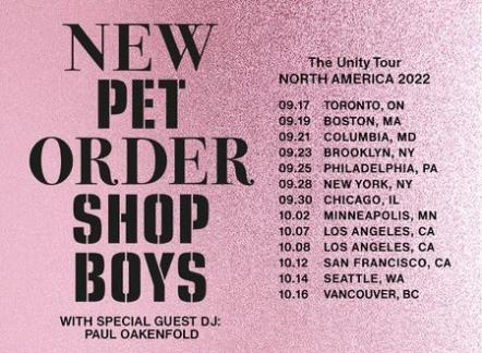 Pet Shop Boys + New Order Reschedule The Unity Tour For 2022