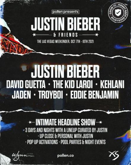 Justin Bieber Announces David Guetta, Troyboi, The Kid LAROI, Kehlani, Jaden And More For Three-Day Vegas Experience