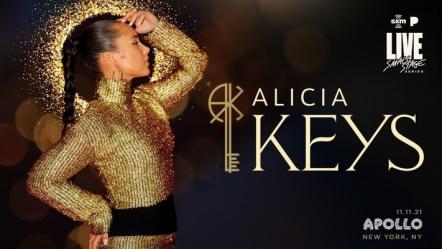 Alicia Keys Returns To The Apollo On November 11th To Perform One Night Only Special For SiriusXM And Pandora