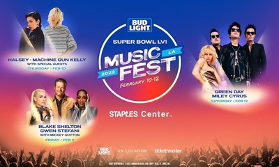 Bud Light Super Bowl Music Fest Returns With The Biggest Names In Music: Green Day, Miley Cyrus, Blake Shelton, Gwen Stefani, Mickey Guyton, Halsey & Machine Gun Kelly