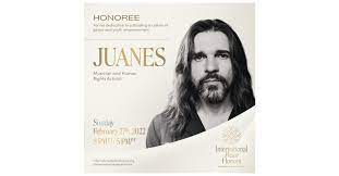 Juanes To Receive The International Peace Honor