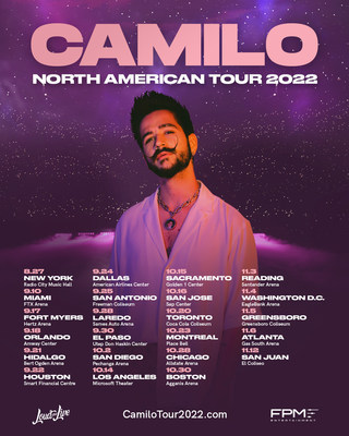Camilo Announces North American Arena Tour "Camilo - North American Tour 2022"
