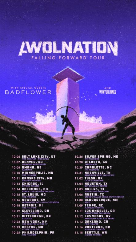 Awolnation Announce "Falling Forward" US Tour (10/6-11/18) With Special Guests Badflower And The Mysterines