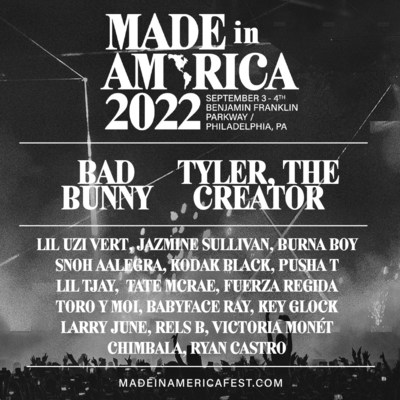 Bad Bunny & Tyler, The Creator Headline Made In America 2022 Philadelphia, September 3rd And 4th