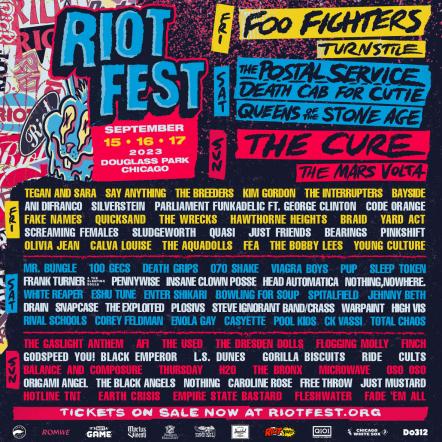 Riot Fest Announces Full Album Plays From The Postal Service, Death Cab, The Breeders, Gorilla Biscuits, Quicksand, Rival Schools & Braid