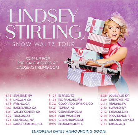 Violinist And Dancer Lindsey Stirling Announces 2023 North American Snow Waltz Christmas Tour