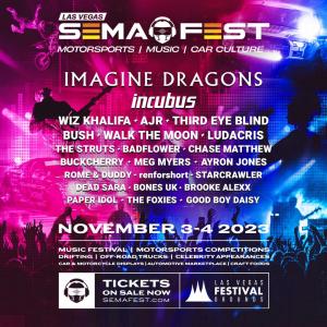 SEMA Fest Makes Its Debut November 3-4, 2023 In Las Vegas With Imagine Dragons, Incubus, Wiz Khalifa And More