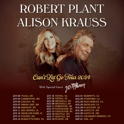 Robert Plant & Alison Krauss Announce Can't Let Go Tour 2024