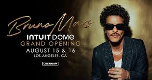 Bruno Mars Announced As Intuit Dome's Grand Opening Performer With Two Shows In LA On August 15 - 16